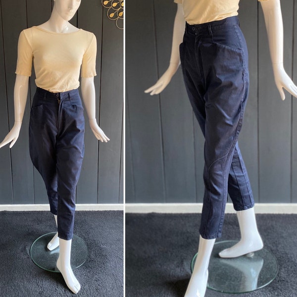 Vintage 90er Jodhpurs/Reiterhose aus marineblauer Baumwolle, Größe 30/32/XXS