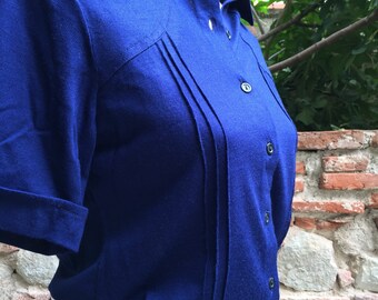 Chemisier Femme Quechua En Coton à Carreaux Gris - Taille 38, Manches Courtes - Occasion En Très Bon état