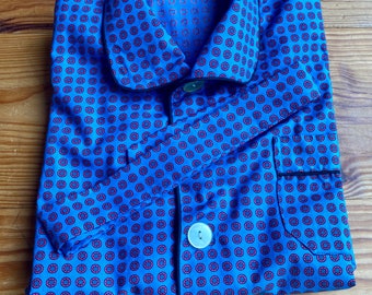 Pyjama vintage 60s dead stock en coton fin avec chemise, ceinture et pantalon Taille 14 ans