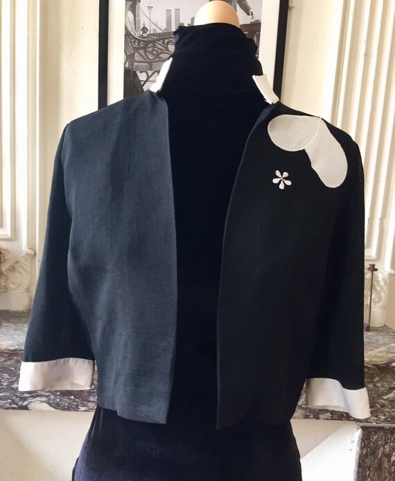 Vintage Summer Jacket 80s Black and 