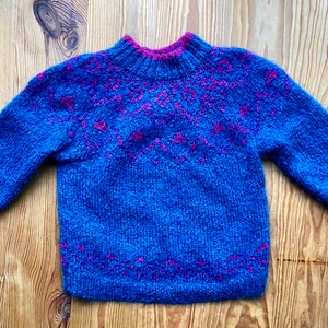 Large vintage 90s hand-knitted wool sweater boho/chunky style Size 44/46/2XL image 10
