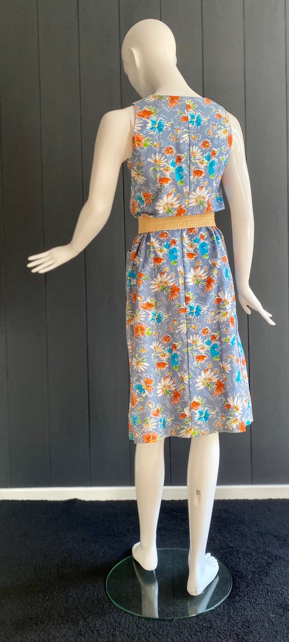 Vintage 70s sleeveless country dress/blouse, butt… - image 3