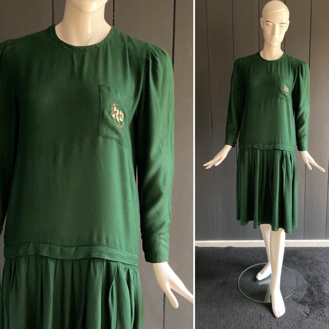 Robe Vintage Renée Derhy 80's - Dentelle Et Voile De Coton Blanc - Taille M
