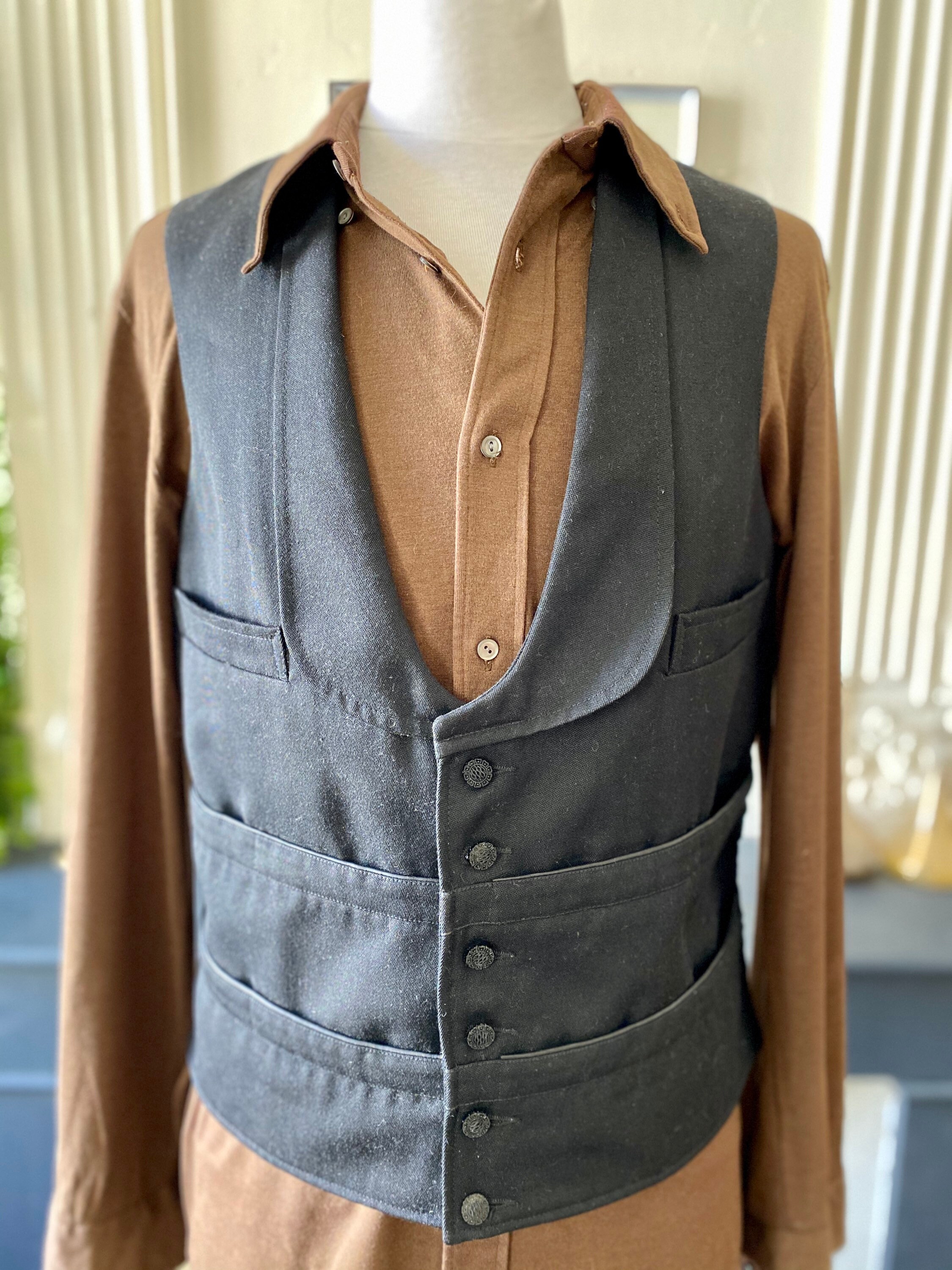 Authentique gilet de gar on de caf fran ais multipoches uniforme