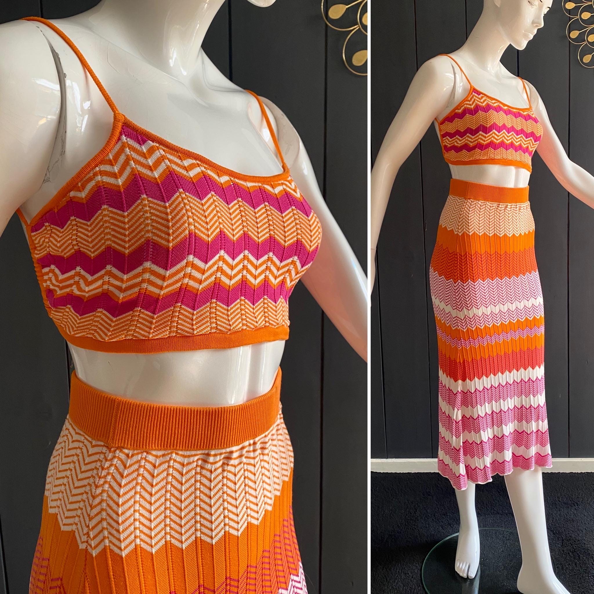 Jupe Longue Violette Orange Et Marron - Taille L, Style Évasé, Jamais Portée (Comme Neuf)