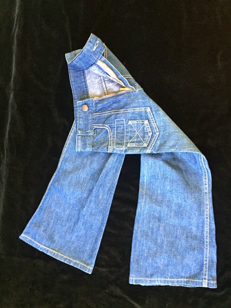 Adorable paire de jeans enfant vintage 70s pattes d'éléphant T 4/5 ans image 5