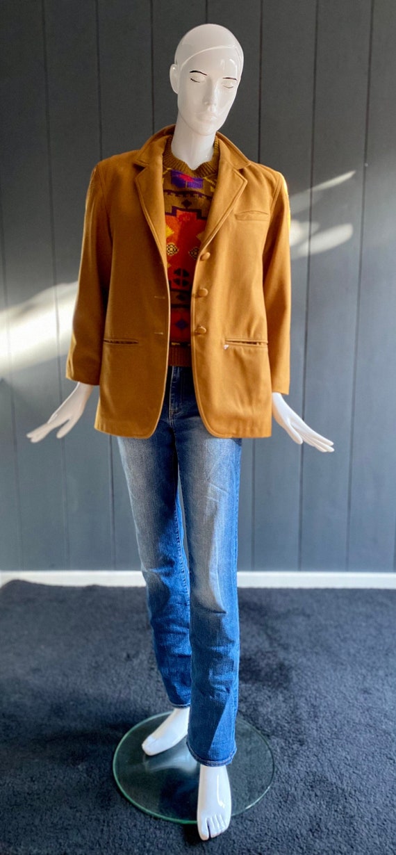Pretty vintage 80s women's jacket/blazer in mustar