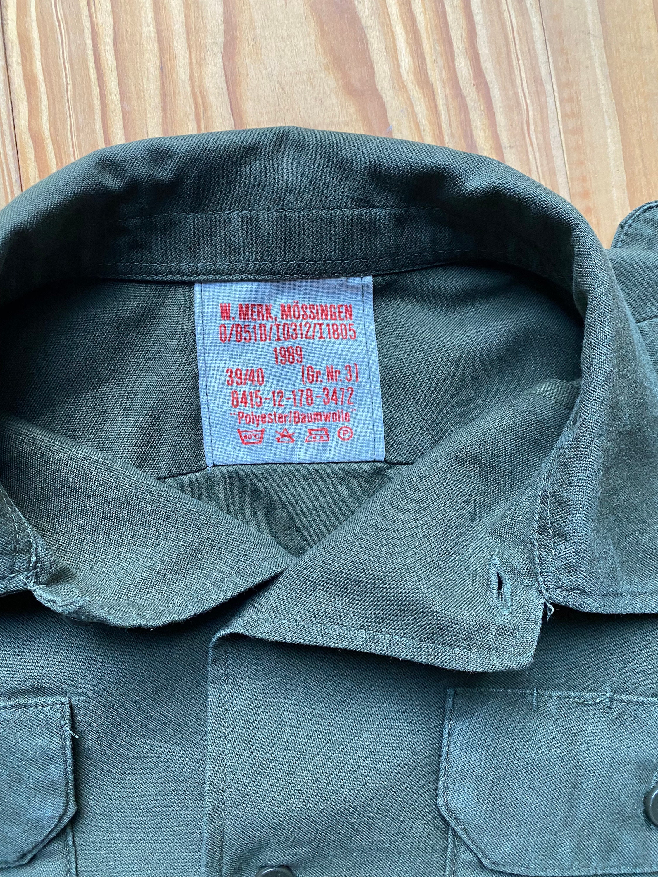 Vintage 1989 Men's/unisex Military Shirt, Khaki Color With