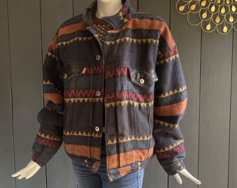 Superb Men's/unisex Vintage 90s Cotton Fleece Jacket With