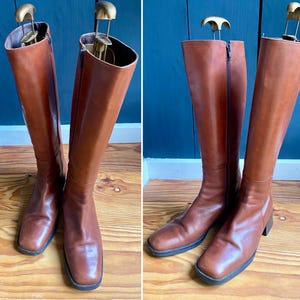Bottes Born En Cuir Marron - Femme 8.5 US (40 EU) - Zip Latéral - Occasion En Bon état