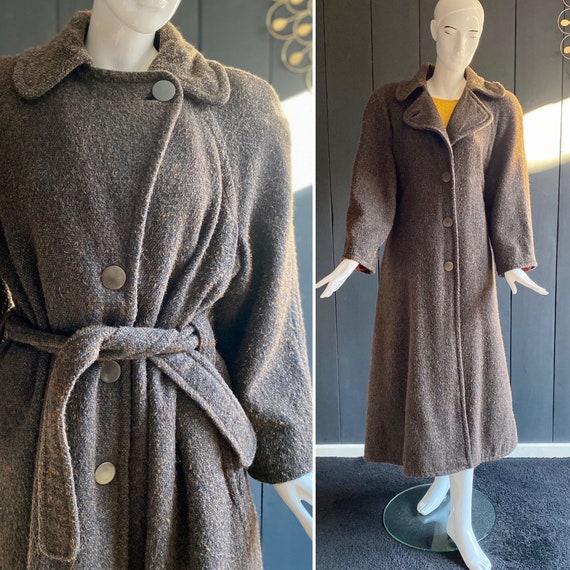 Chantal Thomass Superb Vintage 80 90s Wool Coat in Glossy Brown