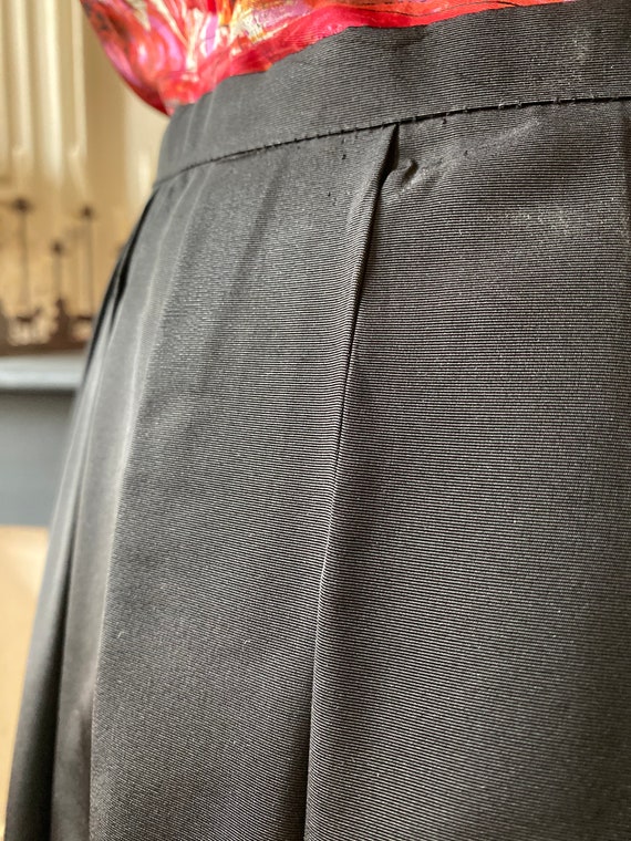 Vintage 60s handmade corolla skirt, black, satin … - image 8