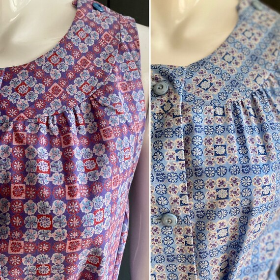 Vintage 60s sleeveless country work dress/blouse … - image 6