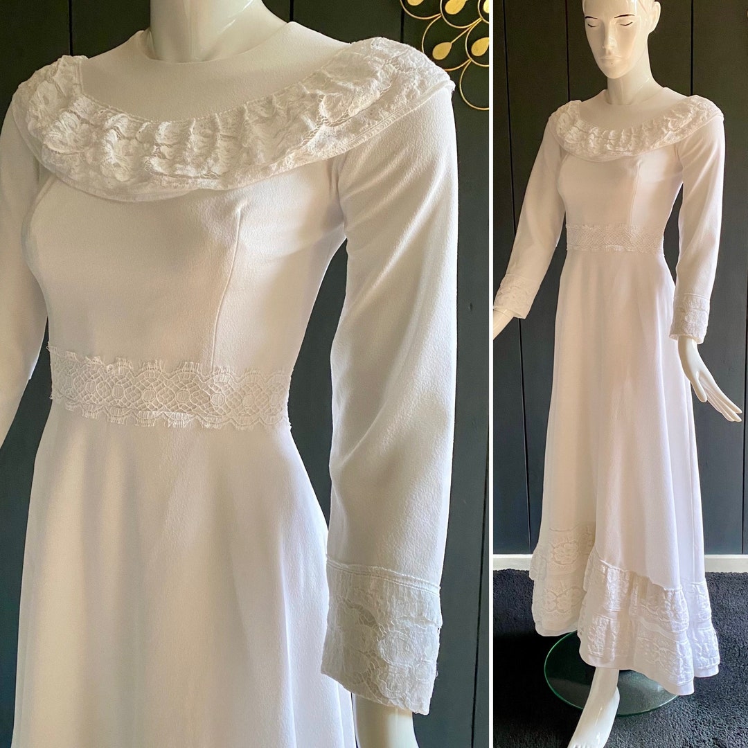 Superb Vintage 70s Wedding Dress Medieval Revival Cut Size XXS/32/34 - Etsy