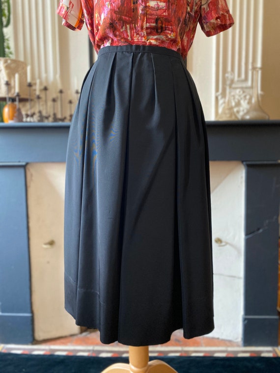 Vintage 60s handmade corolla skirt, black, satin … - image 3