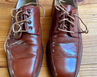 Men's/unisex Vintage 80s Lace up Square Toe Dress Shoes