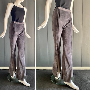 Amazing vintage 70s corduroy pants with zipper detail on the legs, Size 34/36/XS/S
