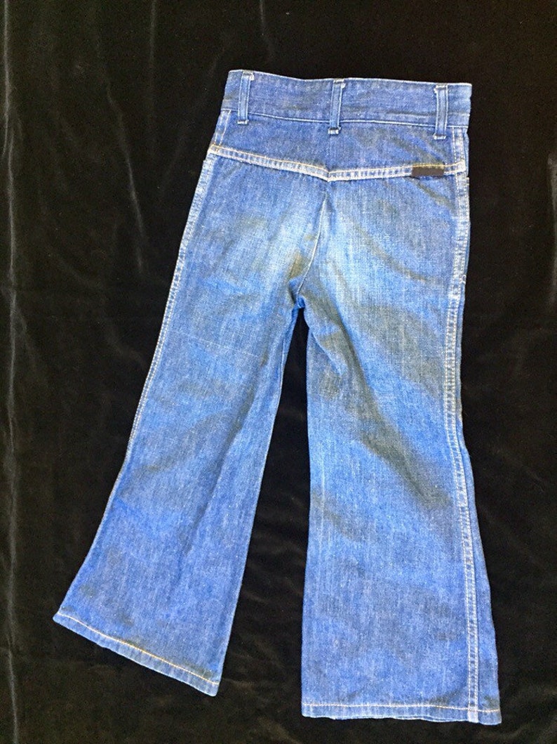 Adorable paire de jeans enfant vintage 70s pattes d'éléphant T 4/5 ans image 6