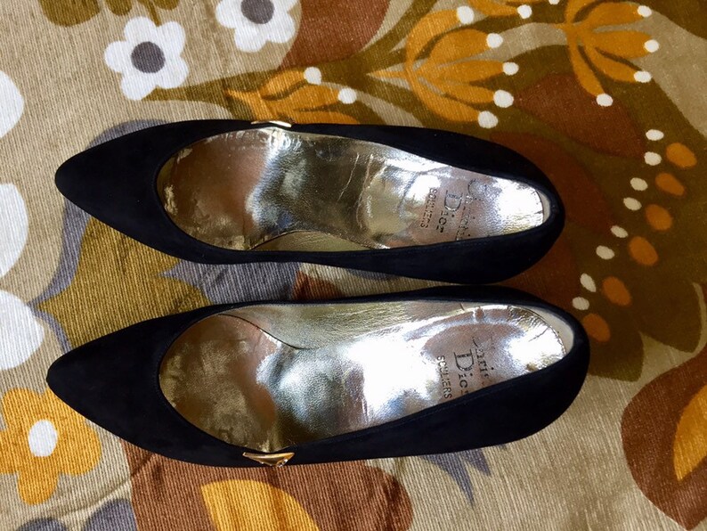Dior Vintage pumps 80s Christian Dior in black suede with Etsy
