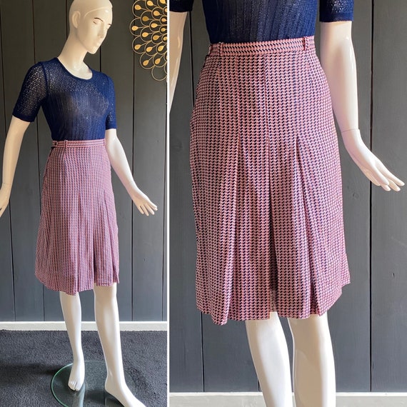 Vintage 60s hand-sewn skirt flared cut with hollo… - image 2