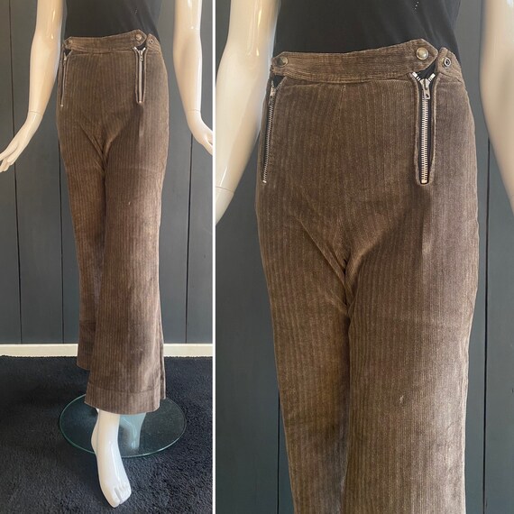 Pantalon Velours Patte D'éléphant Pinkie Vintage - Bordeaux, Taille 36/38, Fabriqué En France, Neuf Sans étiquette