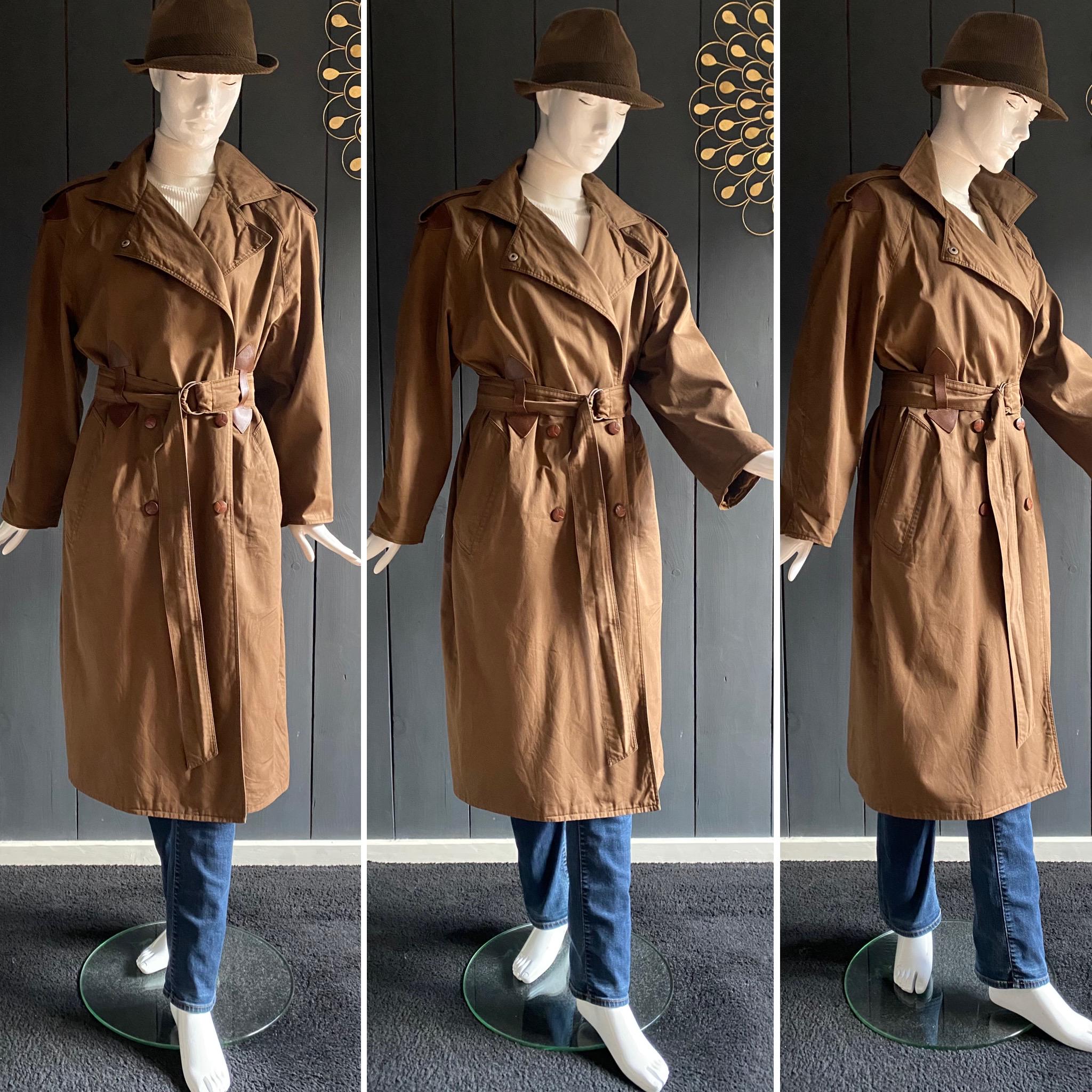 【在庫あり】 Ramosport Elegant Vintage Coat Trench Leather + Cotton 80s ジャケット・アウター