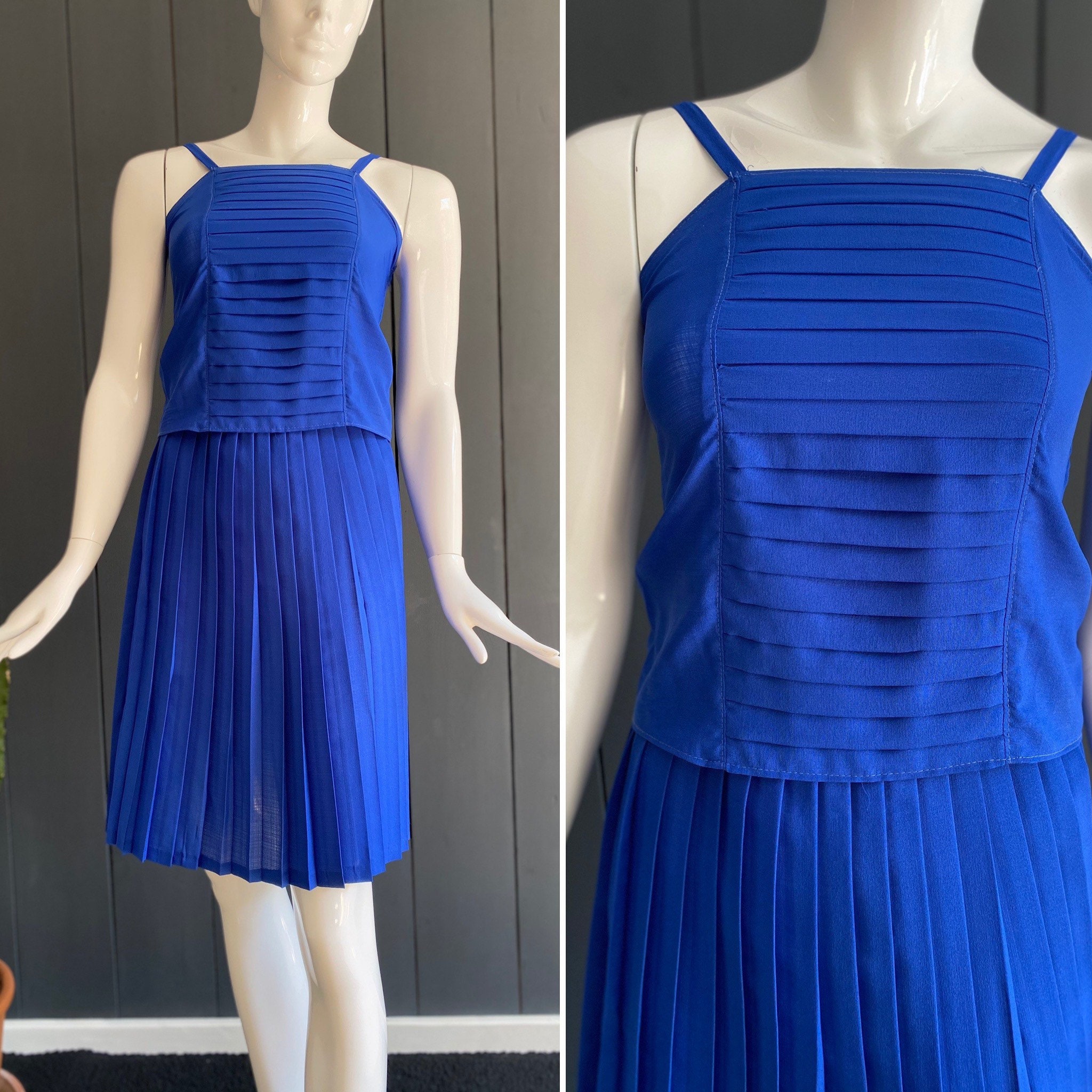 Beautiful Hand-sewn Vintage 80s Top + Skirt Set, in Light