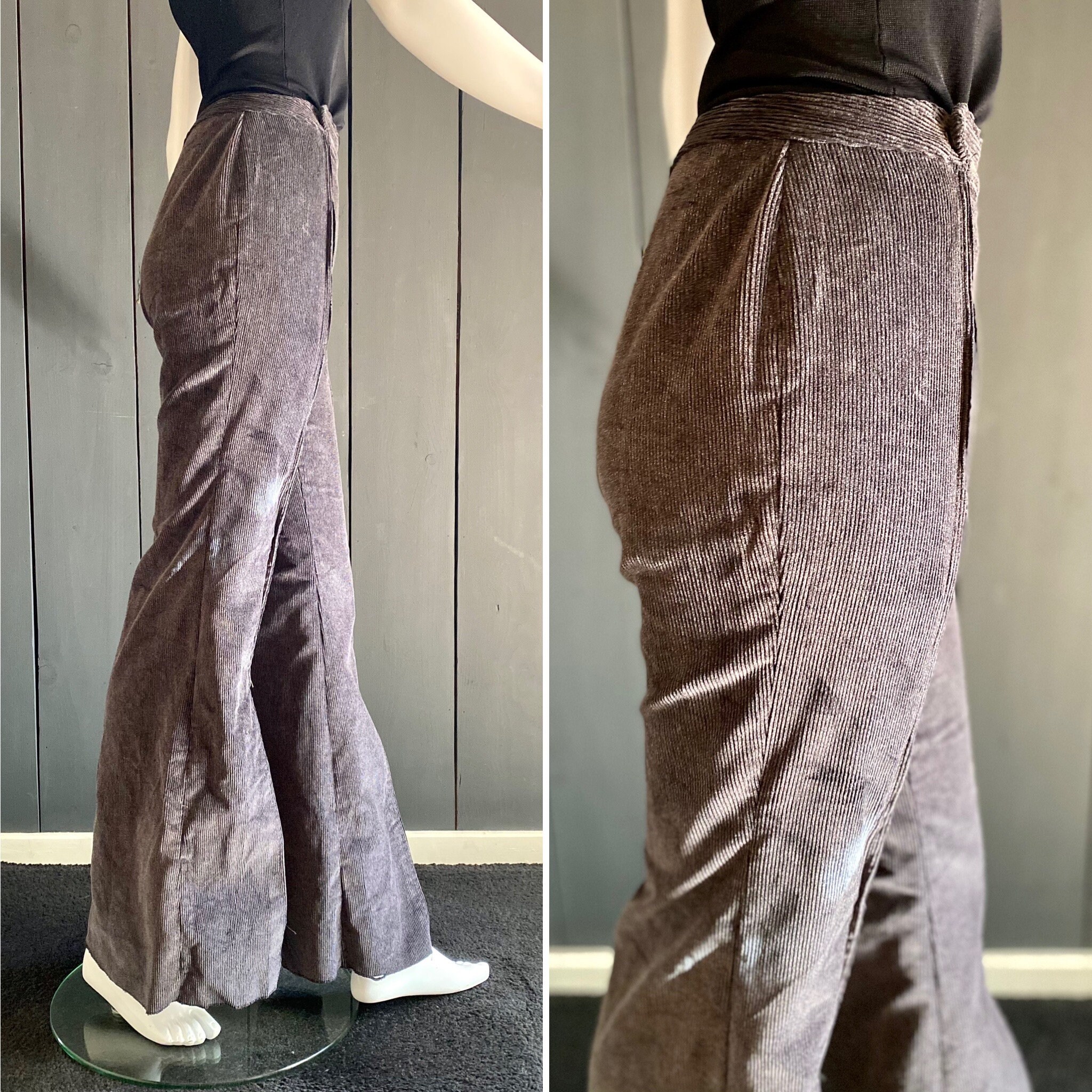 Amazing Vintage 70s Corduroy Pants With Zipper Detail on the