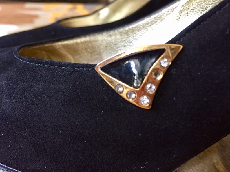 Dior Vintage Pumps 80s Christian Dior in Black Suede Pointed Etsy