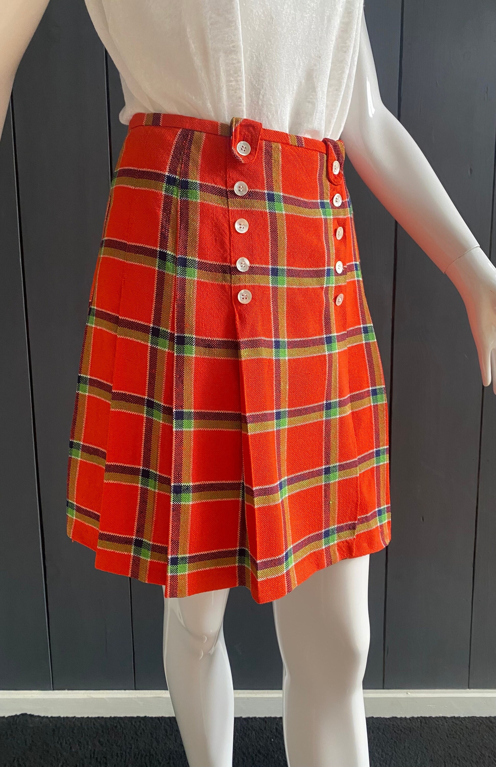 rouge by pomme plaid mini skirt