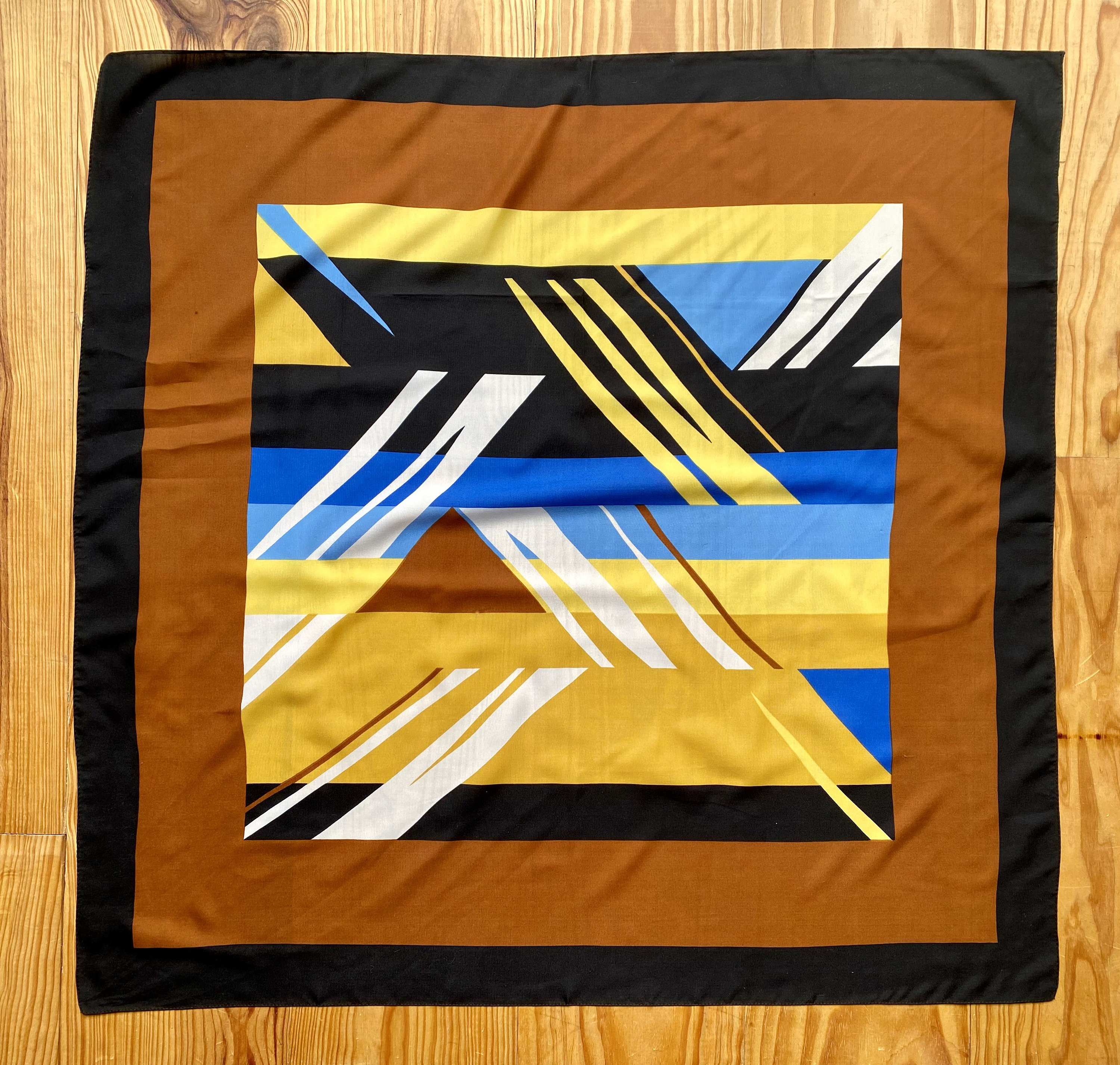 Foulard Carré Vintage Multicolore à Carreaux - 53x54 Cm - Occasion Excellent état