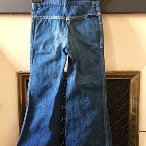 Adorable paire de jeans enfant vintage 70s pattes d'éléphant T 4/5 ans image 10
