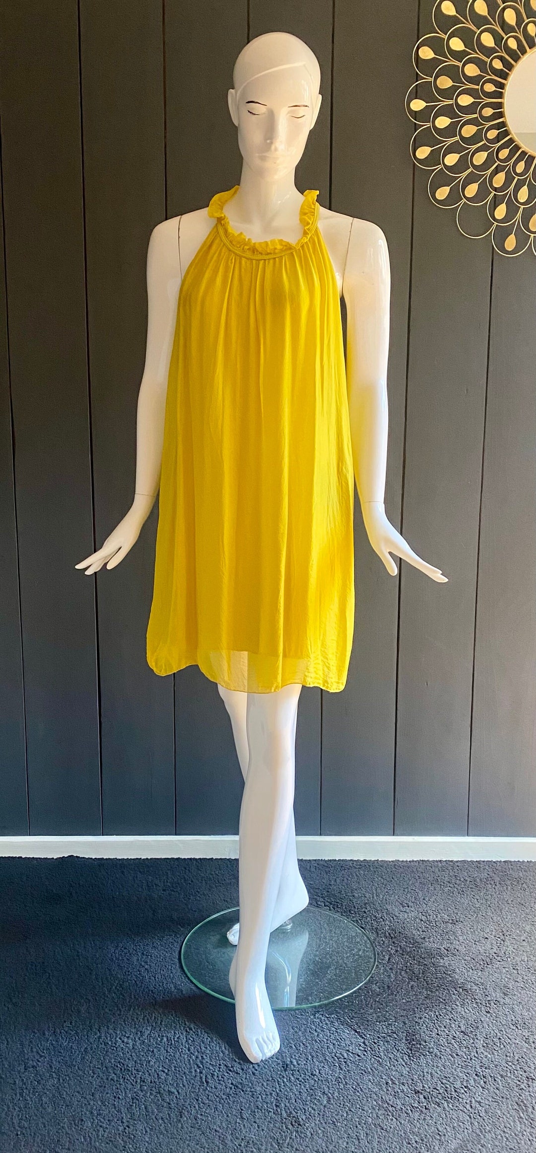 Vintage Rapeseed Yellow Silk Dress, Y2K, Size 34/36/XS/S - Etsy Israel