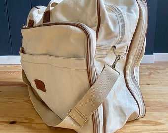 Vintage 80s Crossbody Travel Bag Multi-pocket Military