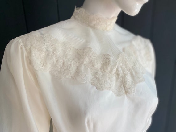 Victorian-inspired vintage 60s transparent blouse, la… - Gem