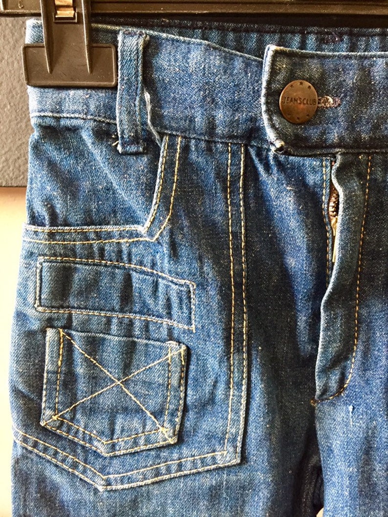 Adorable paire de jeans enfant vintage 70s pattes d'éléphant T 4/5 ans image 8