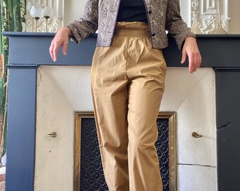 Elegant 80s Vintage Summer Pants, Carrot Cut, Camel Color Elegant 80s Vintage Summer Pants, Carrot Cut, Camel Color