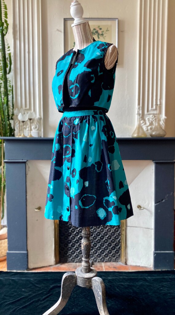 Vintage 80s vest + skirt set inspired by the 1950… - image 3