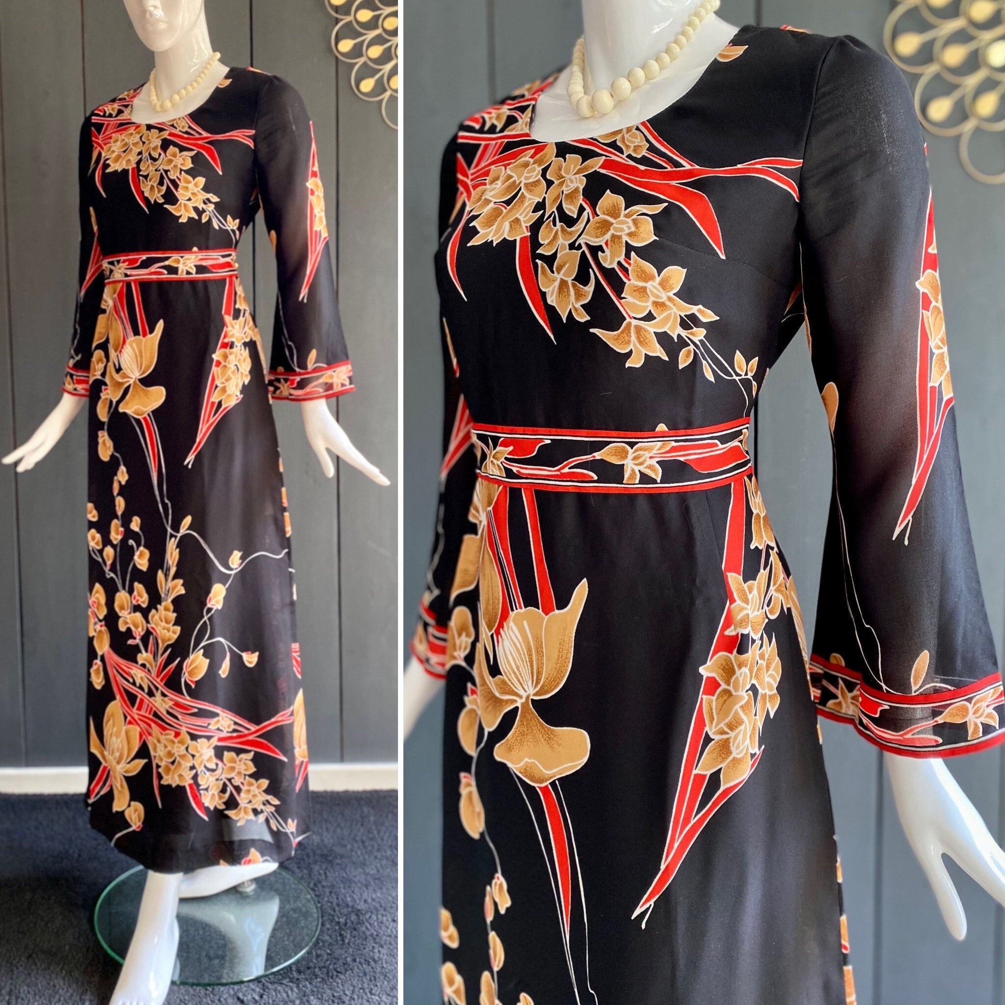 Robe De Soirée Femme Taille 12 - Couleur étain Et Noir - Style Froncé Avec Perles - SL Fashions New York