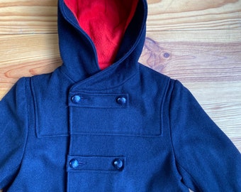 ジャケット・アウター 1950's Vintage  Navy Duffle Coat Vintage 70s Navy Blue Wool Duffle Coat/peacoat/sailor Coat
