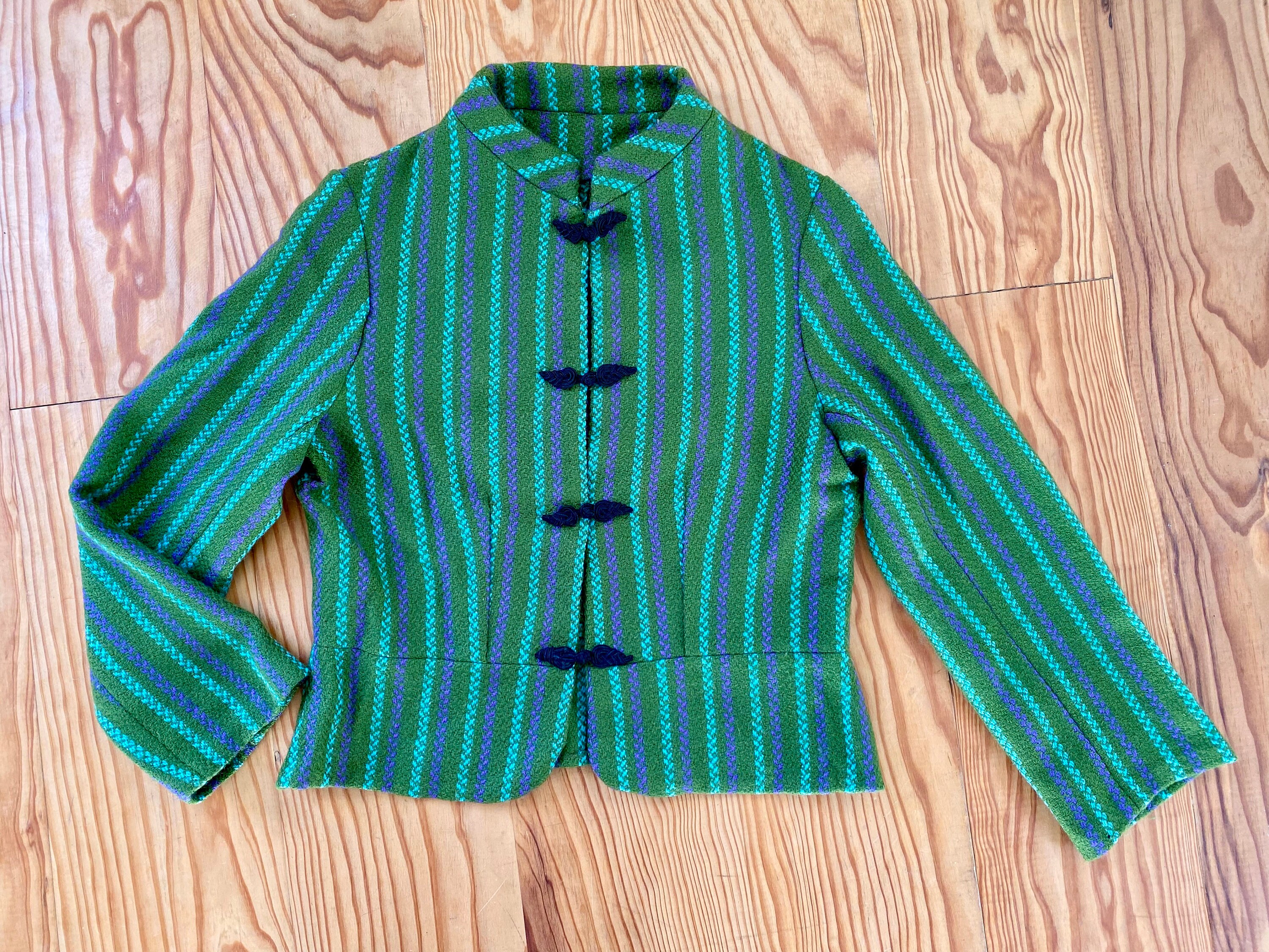 Veste Vintage En Laine (55%) - Taille 40/42, Faite Main Par Couturière, Occasion Très Bon état