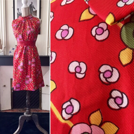 red dress with pink flowers