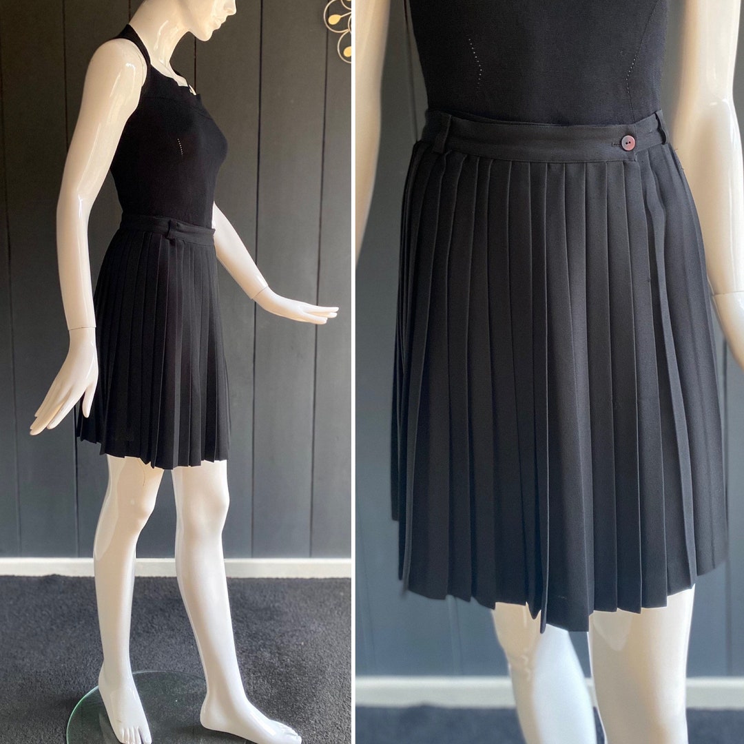 80s Vintage Pinstripe Wrap Skirt