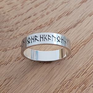 Silver Elven ring with individual Elvish engravingMade of silver - dwarf ring with laser-engraved runes and individual text