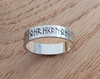 Silver Elven ring with individual Elvish engravingMade of silver - Gimli's dwarf ring with laser-engraved runes and individual text