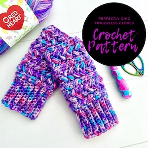 Perfectly Chic Fingerless Gloves, Crochet Pattern image 1