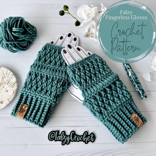 The Falzy Fingerless Gloves Crochet Pattern, Gloves Pattern, Gloves, Winter Gloves, Fingerless, Winter Patterns, Textured Gloves