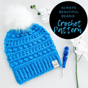 Always Beautiful Beanie Pattern, Crochet Pattern, Crochet Beanie, Hat, Beanie Pattern, Crochet