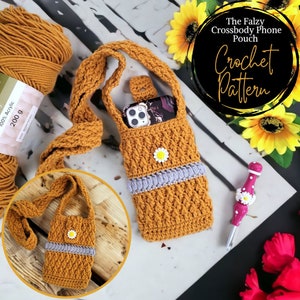 The Falzy Crossbody Phone Pouch Crochet Pattern, Phone Pouch, Phone Bag, Phone Bag, Crossbody Bag, Crochet Pouch