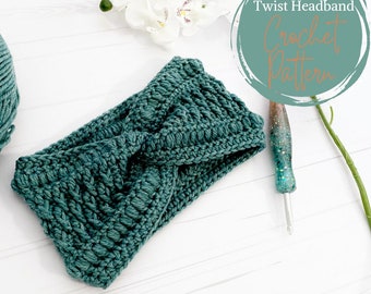 The Falzy Twist Headband Crochet Pattern, Headband, Earwarmer, Headband Pattern, Crochet, Fall. Winter